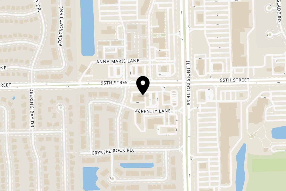 Map showing the location of Baba's Famous Steak & Lemonade - Naperville on 3020 Reflection Dr Unit 100 in Naperville